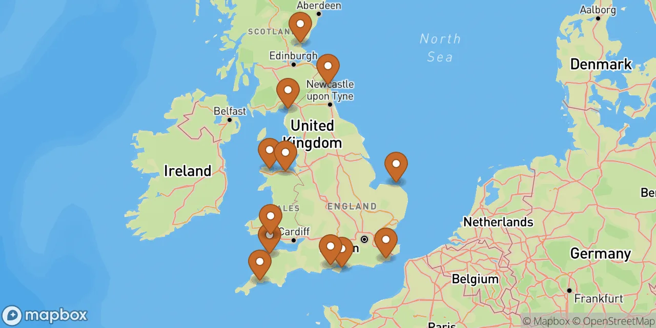 Map preview showing dog friendly places in the UK