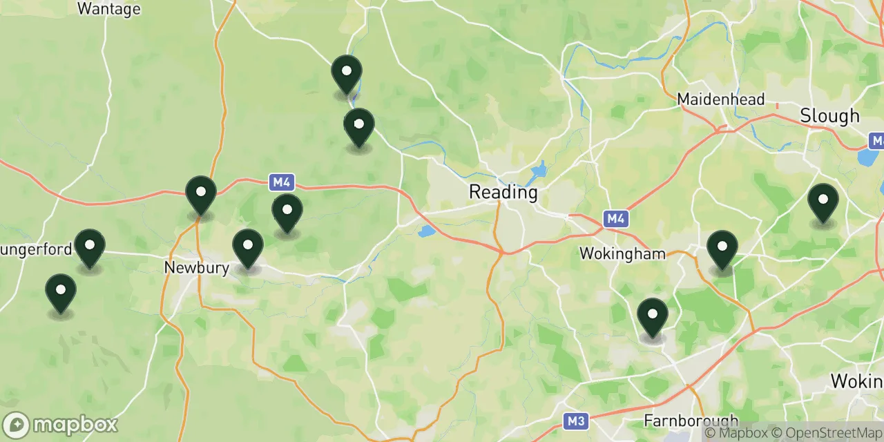 Map preview showing dog friendly walks in Berkshire