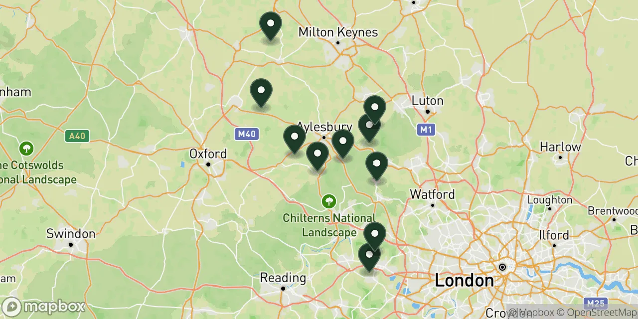 Map preview showing dog friendly walks in Buckinghamshire