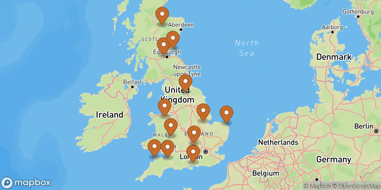 Map preview showing dog friendly stays in UK