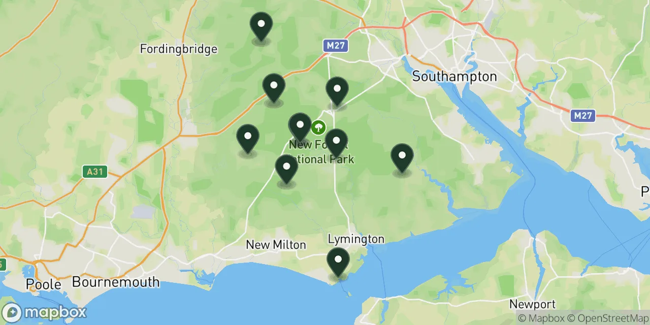 Map preview showing dog friendly walks in New Forest