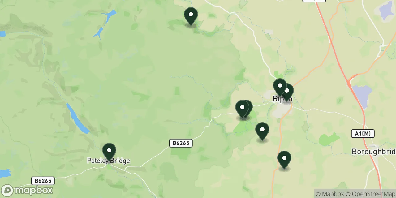 Map preview showing dog friendly walks in Ripon