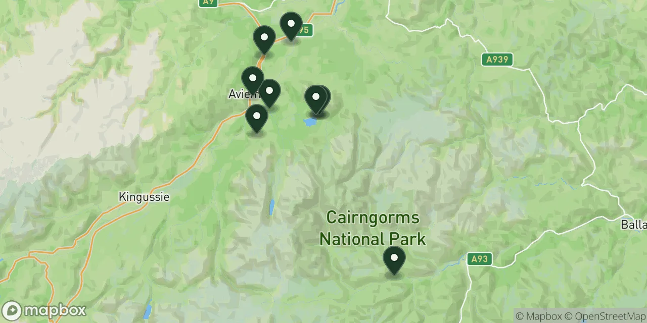 Map preview showing dog friendly walks in the Cairngorms