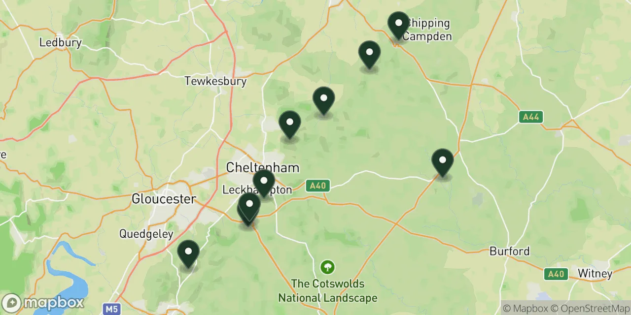 Map preview showing dog friendly walks in the Cotswolds