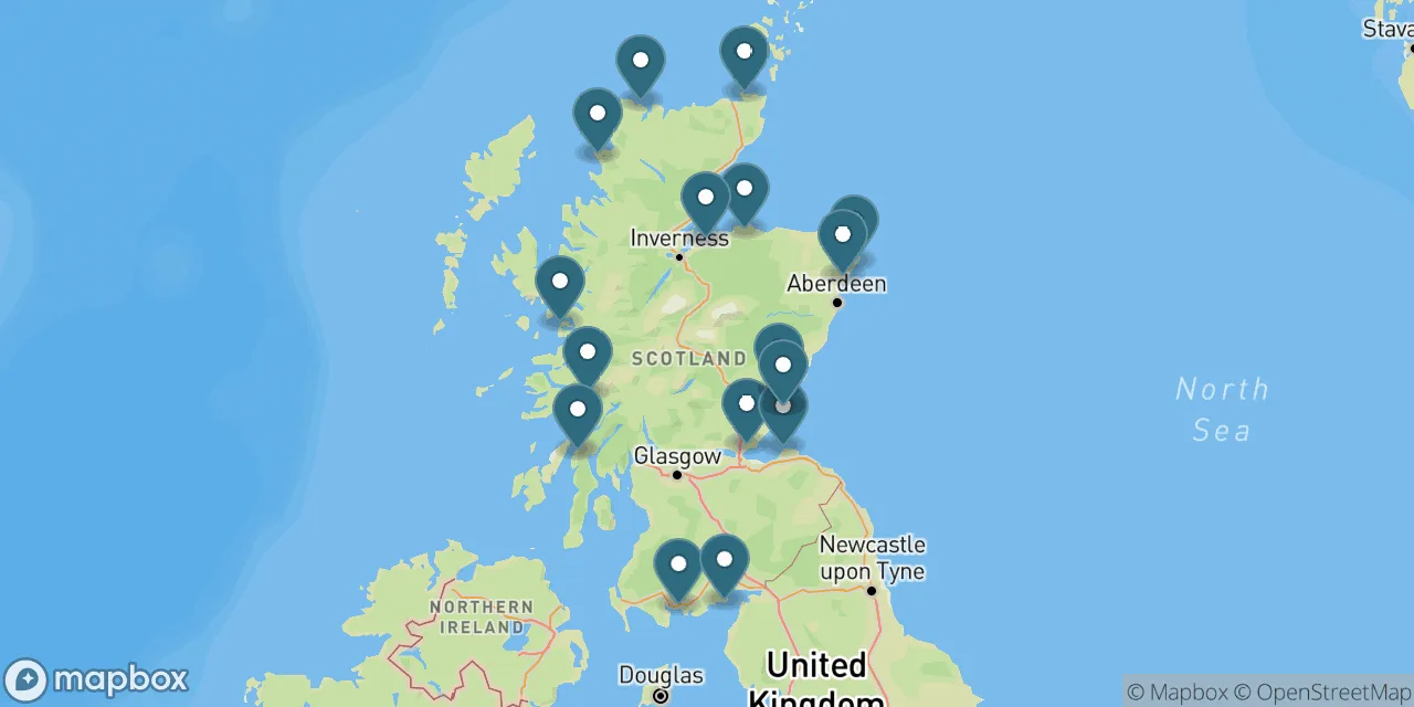 Map preview showing dog friendly beaches in Scotland