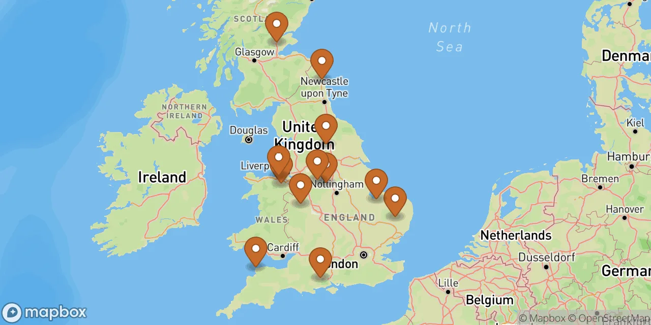 Map preview showing dog friendly stays in the UK