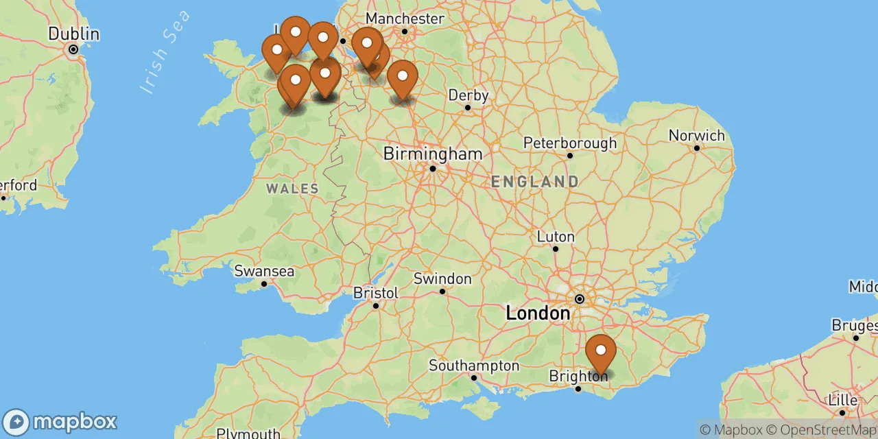 Map preview showing dog friendly stays in the UK