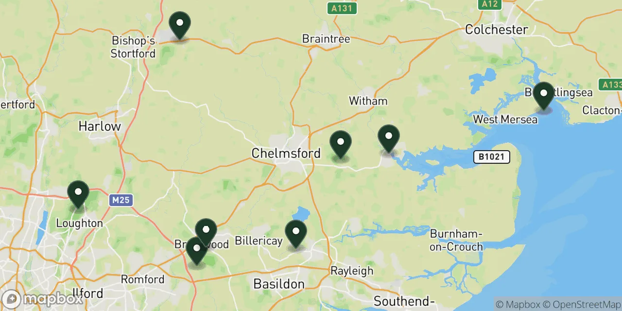 Map preview showing dog friendly walks in Essex