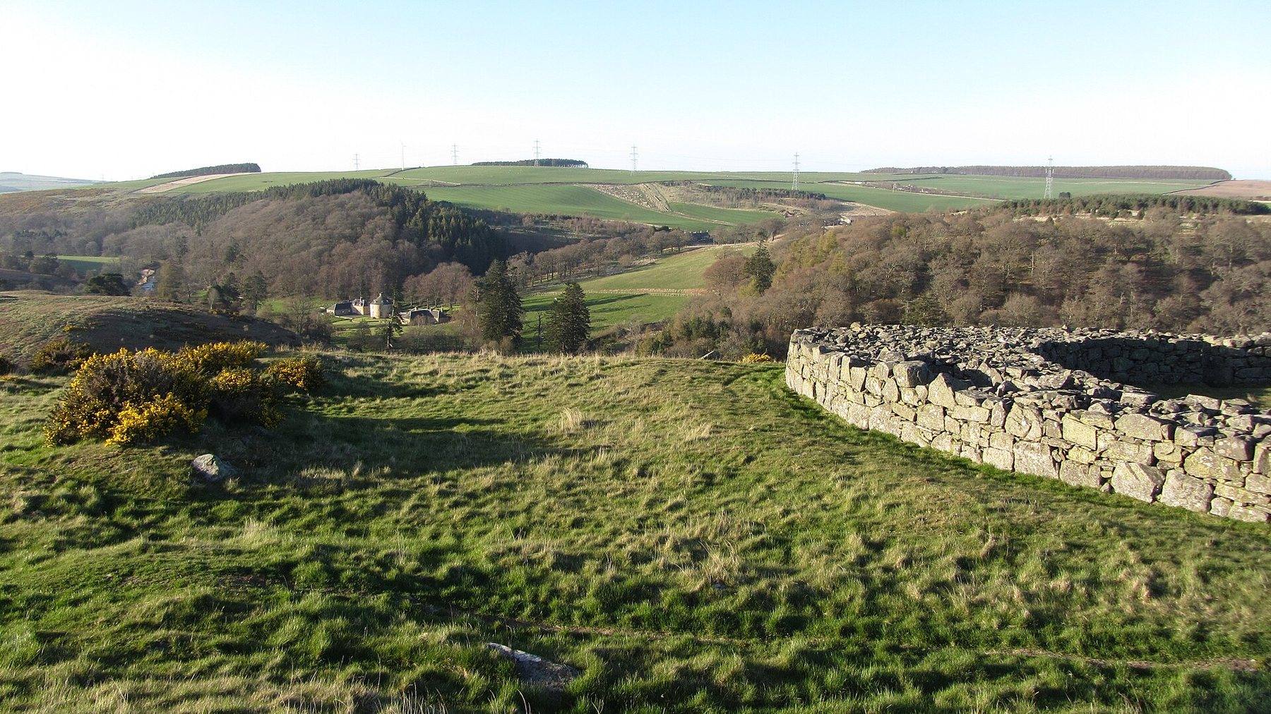 Cockburn Law and Edin's Hall Broch from Abbey St Bathans