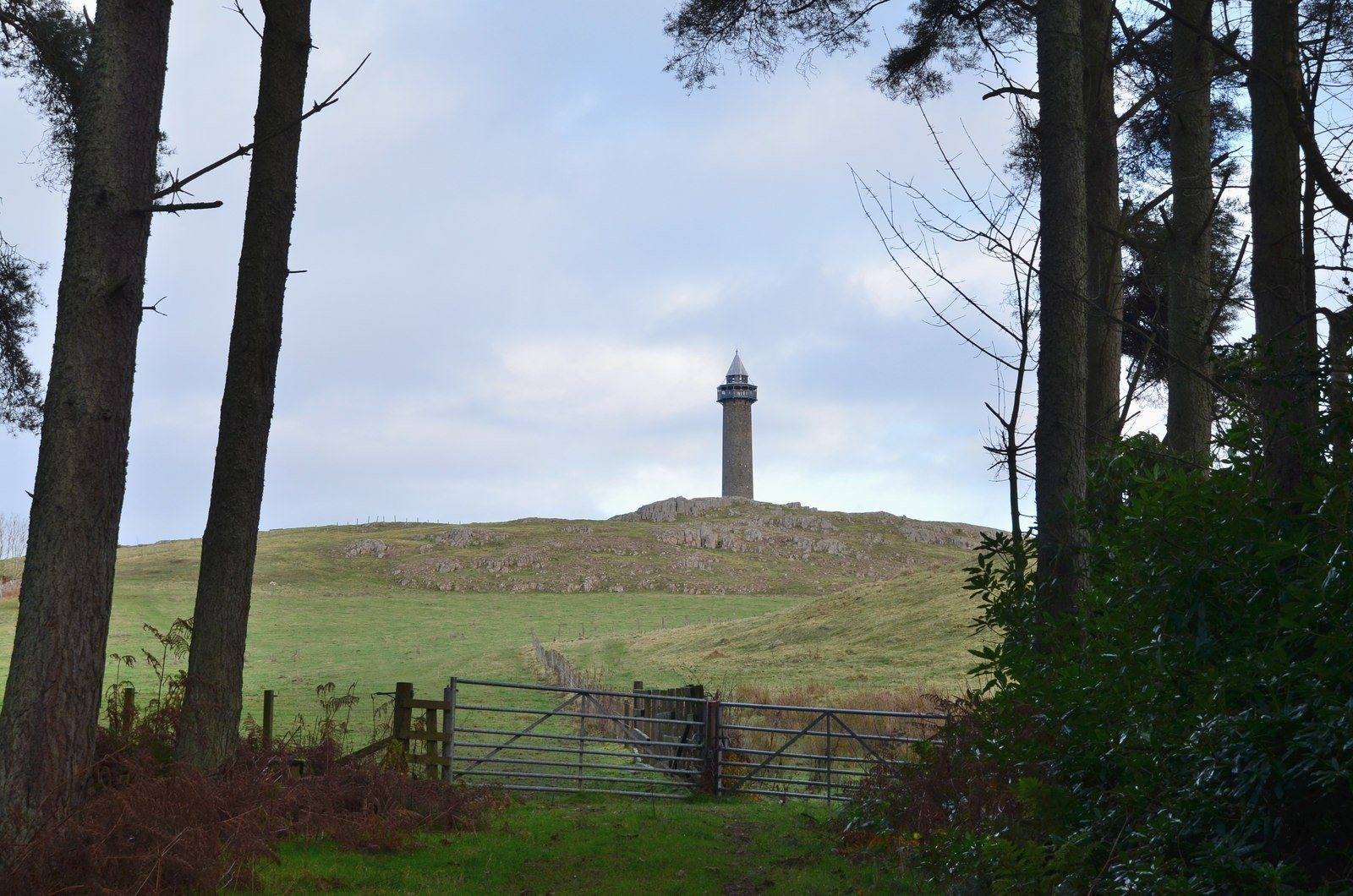 Peniel Heugh and the Waterloo Monument from Harestanes